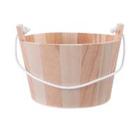 Ipetboom Seau pour Le Bain Sauna en Bois 5L avec poignée en Corde Naturelle, Accessoire pour Sauna Traditionnel à Domicile, pour Amateurs de Sauna