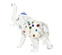 Ipetboom Statuette Éléphant en Cristal Yeux Bleus Décoratif pour Table, Accessoire Chic et Délicat pour Décoration de Maison ou Bureau