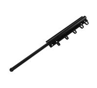 Ipetboom Tringle de Valet Coulissante et Réglable 53 CM en Métal Noir avec Crochets Amovibles - Barre de Penderie Rétractable pour Rangement Optimisé Dressing Salle de Bain et Buanderie