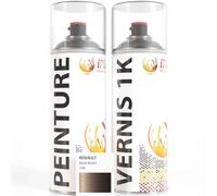 ipixline Kit Retouche Peinture Carrosserie Voiture - Bombe Aérosol Peinture Auto 400 ml, Vernis Brillant 1k 400 ml - Compatible avec Renault - Brun Moka CNB