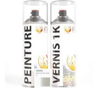 ipixline Kit Retouche Peinture Carrosserie Voiture - Bombe Aérosol Peinture Auto 400 ml, Vernis Brillant 1k 400 ml - Compatible avec Toyota - White Crystal Shine 70