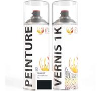 ipixline Kit Retouche Peinture Carrosserie Voiture - Bombe Aérosol Peinture Auto 400 ml, Vernis Brillant 1k 400 ml - Compatible avec Peugeot - Gris Hurricane KTG