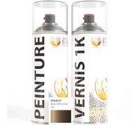 ipixline Kit Retouche Peinture Carrosserie Voiture - Bombe Aérosol Peinture Auto 400 ml, Vernis Brillant 1k 400 ml - Compatible avec Renault - Brun Cappuccino CNL