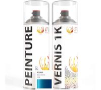 ipixline Kit Retouche Peinture Carrosserie Voiture - Bombe Aérosol Peinture Auto 400 ml, Vernis Brillant 1k 400 ml - Compatible avec Aixam - Bleu Ocean A506