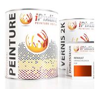 ipixline Kit Retouche Peinture Carrosserie Voiture - Pot Peinture Auto 1000 ml, Vernis 2k 670 ml, Durcisseur 330 ml - Compatible avec Renault - Orange Valencia EQB