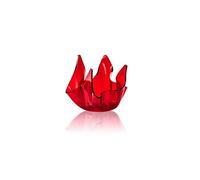 iPLEX - Vase ligne de séparation en plexi-glass rouge transparent à la main 13 x 18 x 18 cm, fabriqué en Italie - ameublement maison u