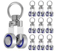 iplusmile 10 Pièces Poulie de Rail pour Rideau en Métal à Roulement | Accessoire de Remplacement, Diamètre Intérieur 0,8cm, Glissement Fluide, pour Rails de Séparateurs et Panneaux Fixes