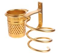 iplusmile 1ensemble Porte-sèche-cheveux Mural Aluminium Doré sans Perçage Support Mural pour Sèche-cheveux Brosses et Accessoires Design Moderne pour Salle de Bain Coiffeur ou Domicile
