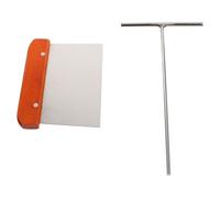 iplusmile 1ensemble Set de Outils à Crêpes Professionnels Acier Inoxydable avec Manche Étaleur et Racloir Pratique pour Maison et Restaurant Kit pour Crêpes Pancakes et Œufs