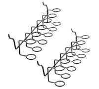 iplusmile 2 Pièces Support Multi-Anneaux pour Tournevis en Fer Noir, Crochet Utilitaire pour Panneau Perforé, sans Assistance Supplémentaire, pour Salon ou Boutique