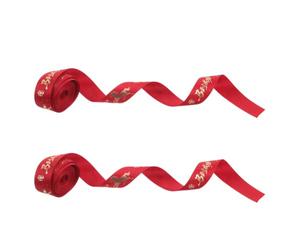 iplusmile 2 Rouleaux Ruban Décoratif Année du Cheval 2026 Polyester Rouge | Rouleau 1 Pouce X 10 Yards, Usage Mariage et Printemps, pour Bouquets et Loisirs Créatifs