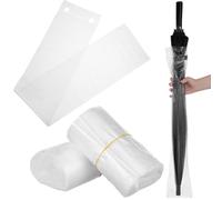 iplusmile 200 Pièces Paquet à Parapluie 13x72cm Jetable en Plastique | Film Transparent, Deux Trous Suspendre, Recharge pour Entrées Publiques, Aide sans Utilisation des Mains