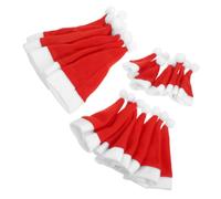 iplusmile 24 Pièces Rouge Mini Chapeau de Noël Lot, en Tissu Brossé | Décoration Classique pour Fêtes D’hiver, Format Mini 4x8,5 Cm, 6x12 Cm et 7x18 Cm, Loisirs Créatifs