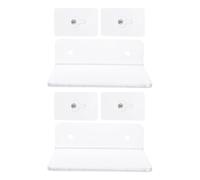 iplusmile 2pièces Étagère Murale Flottante Acrylique Transparente Rangement sans Vis pour Cuisine Salle de Bains Chambre ou Entrée Style Élégant et Résistant