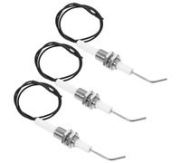 iplusmile 3 Pièces Électrode D’allumage pour Barbecue à Gaz, 38 CM | Céramique, ABS et Cuivre, Terminal Plat ou Rond Fileté, pour Brûleurs Propane et Chauffages de Patio