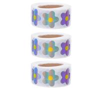 iplusmile 3 Rouleaux Autocollants de Récompense en Papier de Fleur, Étanches et Auto-adhésifs, pour Carnets et Enveloppes, Décor Festif pour Garçon et Filles et Élèves