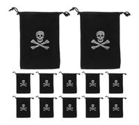 iplusmile 30 Pièces Pochette Halloween Pirate en Polyester Noir Réutilisable et Solide pour Fête Dhalloween Paquet Trésor des Pirates Rangement Présent Ambiance Halloween