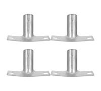 iplusmile 4 Pièces Adaptateur de Balai en Fer Argenté Supports de Poignée Intégrés, Installation Facile, Compatibilité Polyvalente pour Nettoyage Domestique