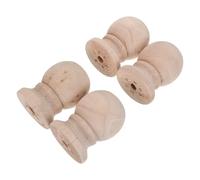 iplusmile 4 Pièces Colonne de Support Escalier Bois Massif avec Décoration Forme de Boule Pilier Rond pour Rambarde Murs Résidentiels et Espaces Commerciaux
