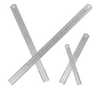 iplusmile 4 pièces Lot de Règles Acier Inoxydable Double Face avec Échelle Gravée Réglet Métal Précis et Résistant pour École et Bureau