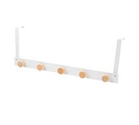 iplusmile Accroche-porte Multifonction en Fer et Bois Blanc, Crochet sans Perçage pour Porte, Optimise L'espace et S'installe Derrière la Porte, pour Vêtements et Serviettes