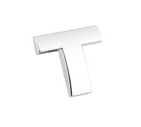 iplusmile Autocollant Métallique Étanche et Amovible Alphabet 3D Argenté pour Voiture Badge Lettre T en Métal Accessoire Décoratif pour Intérieur Automobile