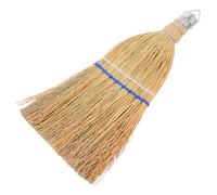 iplusmile Balai de Jardin Fait Main en Paille Naturelle 30cm Manche Court en Bois Robuste pour Nettoyage Intérieur et Extérieur Garage Cour