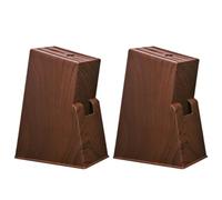 iplusmile Bloc Porte-couteaux Aspect Bois Grain Café en Plastique pour Garder Couteaux Secs 2pcs Larges Fentes Rangement Pratique Cuisine