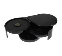 iplusmile Boîte à Sel Organisateur D'assaisonnements Multifonctionnel à 3 Niveaux Ronde en Plastique Noir pour Cocktails pour Cuisines à Domicile et Restaurants