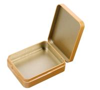 iplusmile Boîtes en Fer-Blanc Rectangulaires Couvercle à Charnière, Boîtes Vides pour Thé et Bonbons, Adaptées pour Maison, Magasin et Stockage Alimentaire, Finition Dorée