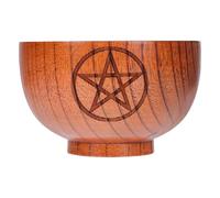 iplusmile Bol D'offrande en Bois Marron Lisse et Délicat pour Autel, Bol Rond Unique Adapté aux Temples et Maisons, Décoration Spirituelle Simple