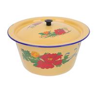 iplusmile Bol Vintage Émaillé 19,5 Cm avec Couvercle Usage Alimentaire Pratique et Usage Domestique