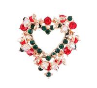 iplusmile Broche de Noël en Alliage et Cristaux de Cœur Creux Épingle Robuste, Design Élégant et Classique pour Mariages et Défilés de Mode