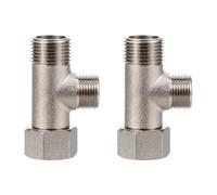 iplusmile Dérivateur à 3 Têtes en Cuivre Argenté 2pcs, Vanne Pratique et Résistante la Rouille, Accessoire Bidet Raccord en T