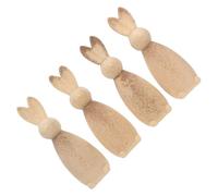 iplusmile Figurines de Lapins en Bois à Peindre 4pcs pour Décoration de Pâques, Sculpture Créative Favorisant la Créativité en Groupe pour Fêtes et Loisirs