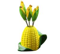 iplusmile Fourchettes à Fruits Design Épi de Maïs Jaune Ensemble de 6 en Acier Inoxydable et Résine Cure-fruits Réutilisables pour Desserts, Fêtes et Apéritifs Chez