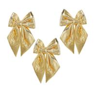 iplusmile Grands Nœuds Décoratifs Dorés Lot de 3 en Tissu Ruban Brillant Or Réutilisables pour Décoration de Fête Shower ou Bachelorette Party