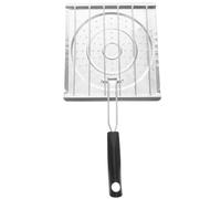 iplusmile Grille en Acier Inoxydable, Pliable, pour Cuisinière et Camping | Surface Non Revêtue, Poignée Résistante à Chaleur, Usage Polyvalent, Argenté, Maison Cuisine