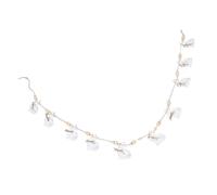 iplusmile Guirlande de Pâques Rustique Lapins en Bois et Perles Naturelles, Décoration Murale Facile à Suspendre pour Fête de Printemps et Cheminée