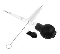 iplusmile Injecteur D'assaisonnements pour Dinde en Acier Inoxydable et Silicone, Outil Cuisine Pratique Aiguille et Brosse Intégrée, Injecteur de Marinade pour Barbecue, Saveur de Viande,