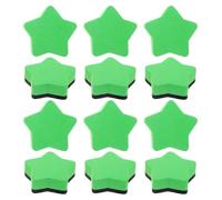 iplusmile Lot de 12 Effaceurs à Sec en Feutre EVA Vert Mini en Forme d'Étoile avec Design Magnétique Ergonomique pour Tableaux Blancs et Noirs, Fournitures pour Salles de t Bureaux