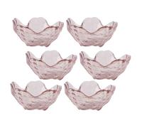 iplusmile Lot de 6 Assiettes Plates en Verre pour Fruits et Snacks, Décor Floral pour Maison, Style Décoratif Unique Couleur Pourpre, pour Fêtes et Présents