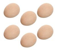 iplusmile Lot de 6 Faux Œufs en Bois pour Poulailler, Accessoires Solide pour Nid de Poules, Outil Pratique pour Éleveurs de Poules en Plein Air