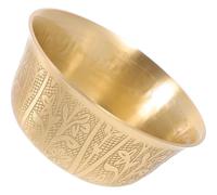 iplusmile Mini Bol Doré En Cuivre Pour Offrandes Bouddhistes Bol En Cuivre Pour Riz Et Eau Bord Lisse Motifs Sculptés 2.87 Pouces Temple Et Culte