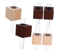iplusmile Mini Vase Tubulaire Magnétique en Bois et Plastique pour Réfrigérateur Cuisine, Lot de 10, Design Compact pour Plantes et Fleurs, Bureau et Maison