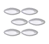 iplusmile Moules à Tartelettes Faciles à Nettoyer Lot de 6 en Alliage D'aluminium Argenté Adaptés la Cuisson de Tartes aux Œufs et Desserts Maison