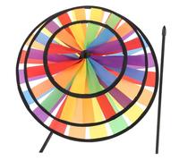 iplusmile Moulin à Vent de Jardin Extérieur Décoratif, Grand Rouet Arc-en-Ciel à 3 Étages, Girouette en Tissu pour Cour et Jardin