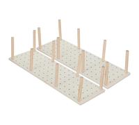 iplusmile Organisateur de Tiroir en Bois 2 Ensembles Portables avec Piquets Réglables pour Rangement de Casseroles et Assiettes Cuisine et Appartement