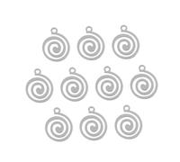 iplusmile Ornement Sûr en Métal Argenté 10 Pendentifs en Acier Inoxydable de Spirale Creuse Lot de 10 Pièces, Décoration Créative pour Bijoux pour DIY
