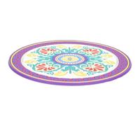iplusmile Petit Tapis de Bol Sonore en Pvc Léger Motif Floral Pourpre Coussin Décoratif Élégant Adapté aux Bols Chantants